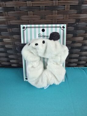 Sanrio Pochacco Plush White and Black Hair Scrunchie
